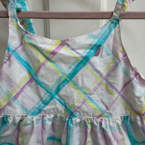 Nautica 3T Girls White Multicolor Plaid Sleeveless Sundress Dress - Picture 2 of 5